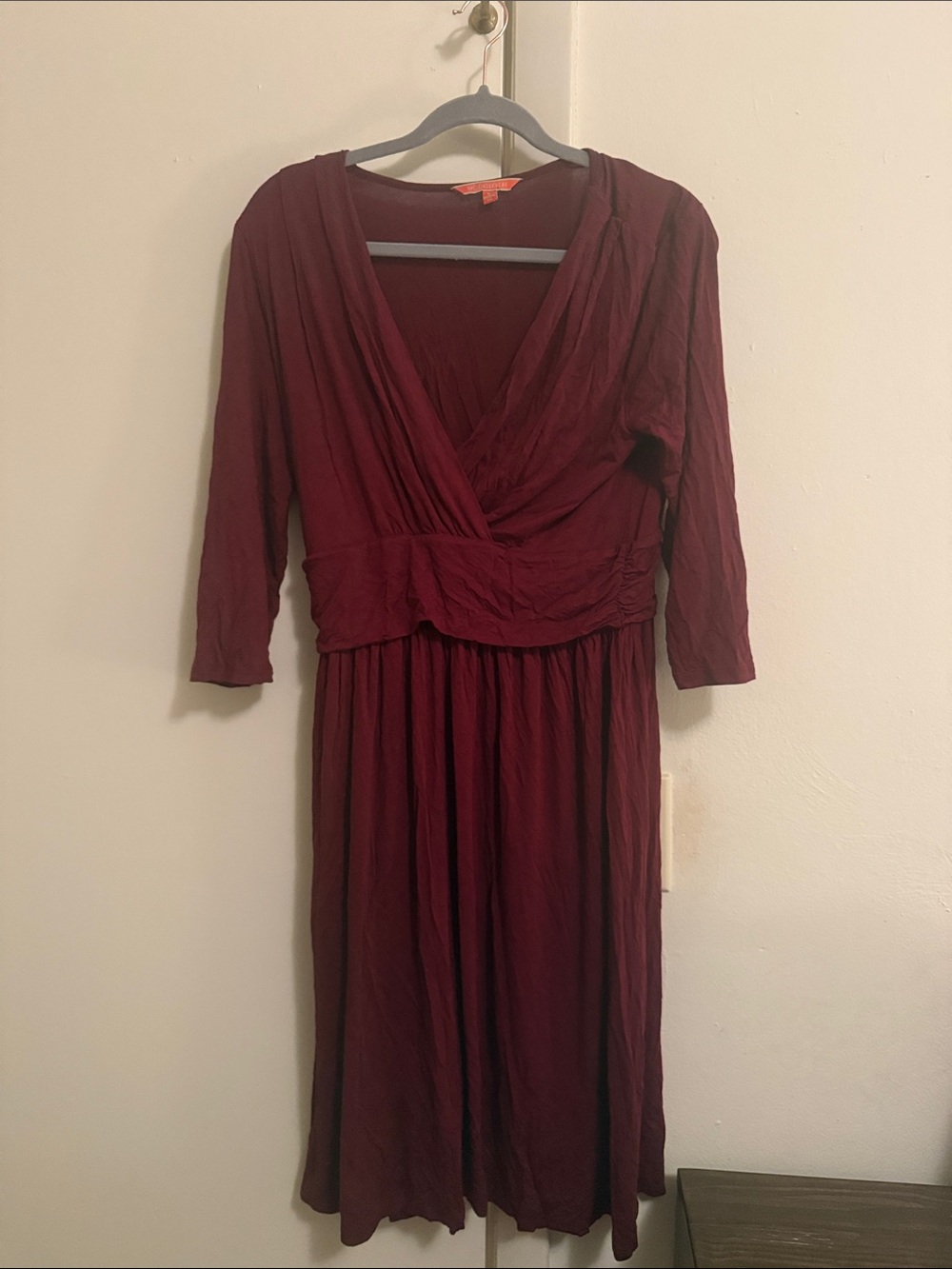 Modcloth Deep Wine Wrap Dress